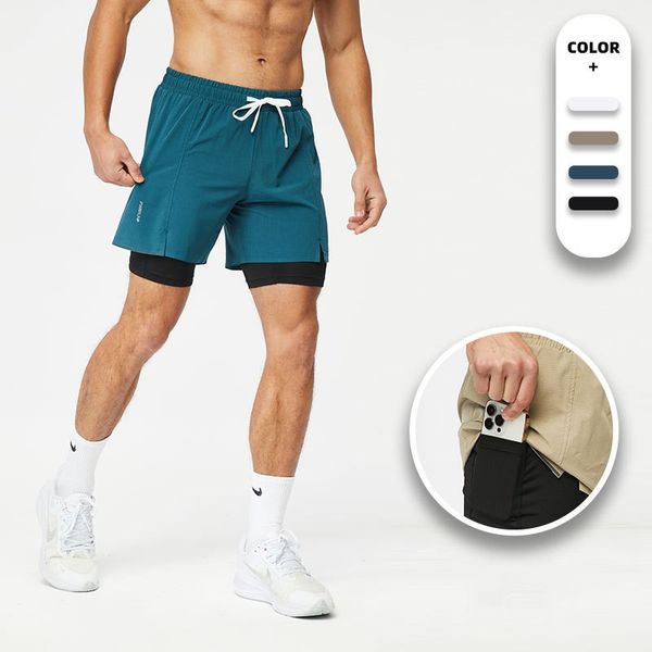 LL Herren-Shorts, Yoga-Outfit, Shorts, Sommer, Fitnessstudio, Fitness, Bodybuilding, Laufen, männlich, kurze Hose, knielang, atmungsaktives Mesh, Sportbekleidung, Designer-Strandhose