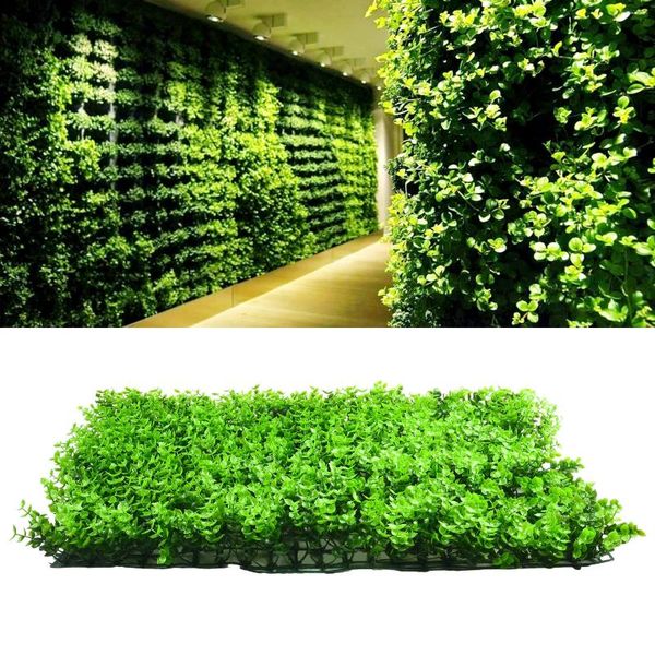 Flores decorativas de planta artificial tapete verde folhagem hedge grama painel de parede decoração de casa plantas falsas jardim gramado simulado 40 60cm