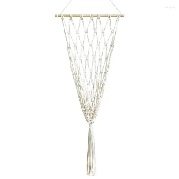 Tapeçarias Boho Macrame Net Bohemia Wall Hang Storage para brinquedos portátil organizador de pelúcia berçário sala de estar