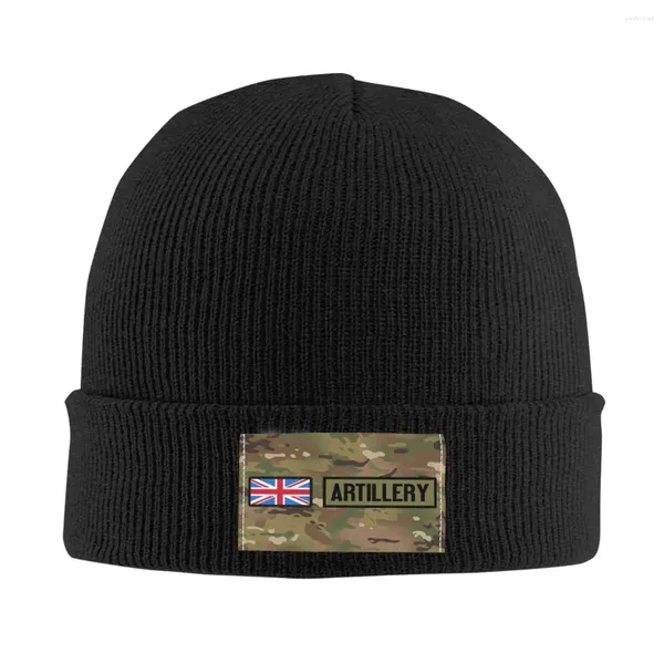 Berets Union Jack Bandeira Britânica Artilharia Beanie Cap Unisex Inverno Quente Bonnet Homme Chapéu De Malha Legal Ao Ar Livre Skullies Gorros Chapéus