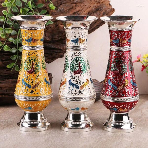 Vasos Criativo Europeu Retro Flor Liga de Zinco Moda Qualidade Casa Sala de Estar Vaso Decoração de Escritório Ornamentos