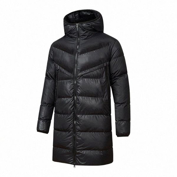 mens con cappuccio Lg Parka caldo cappotto giacca invernale di alta qualità femminile inverno bianco anatra giù femminile spesso caldo piumino t7vP #