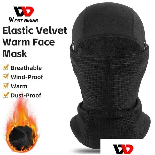 Cappellini da ciclismo Maschere West Biking Sci invernale Caldo Clava Maschera traspirante Fl Protezione per il viso Doppio strato Ispessimento Attrezzatura sportiva termica Otn84