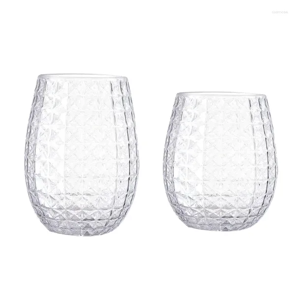 Bicchieri usa e getta Cannucce 16oz/12oz Bicchiere da vino in plastica per ananas Bicchiere da cocktail riutilizzabile