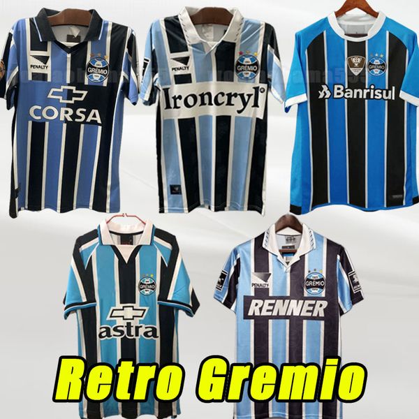 2000 Grêmio RONALDINHO Mens Retro Soccer Jerseys ZINHO NENE WARLEY Home Azul Preto Camisas de Futebol Camisetas de Futebol Uniformes 1997 1998 97 98 00 01