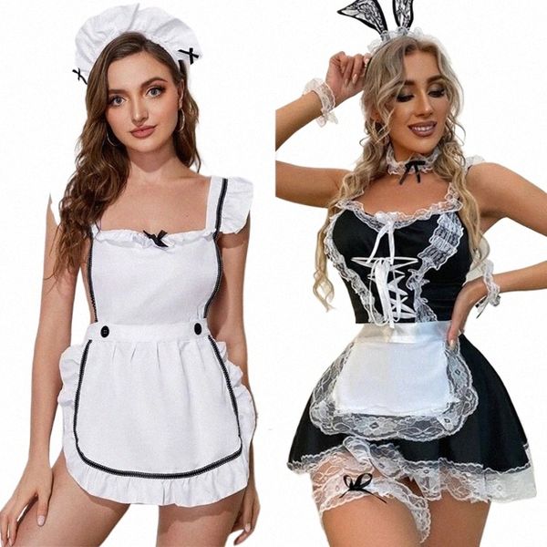 donna Lingerie Sexy Dr Biancheria intima erotica Cameriera Porno Lingerie Costumi Cosplay Uniforme femminile Lenceria Sexi Gioco di ruolo L4B3 #