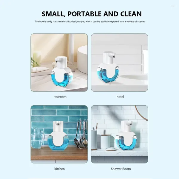 Dispenser di sapone liquido montabile a parete sensore a infrarossi touchless automatico intelligente ricaricabile per cucina bagno