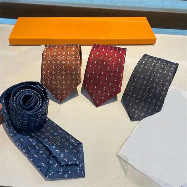 2024 moda masculina de luxo gravata designer marca negócios pescoço gravatas casuais casamento gravatas retro festa casual gravatas de seda com caixa v14