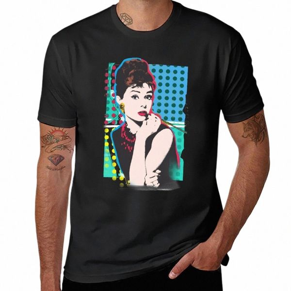 Neues Audrey Hepburn T-Shirt Anime T-Shirt individuelles T-Shirt Bluse schlichte weiße T-Shirts Männer Z6zl #