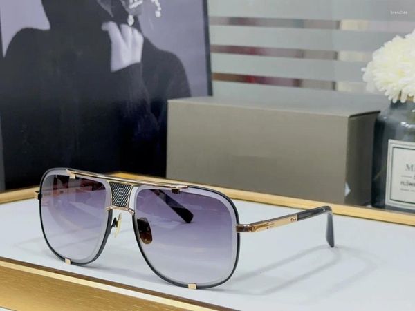 Sonnenbrille 2024 Hohe Qualität Twin-Beam Persönlichkeit Vintage Mehrfarbig für Frauen Männlich Schwarz Marke Designer Sommer Frauen Party O