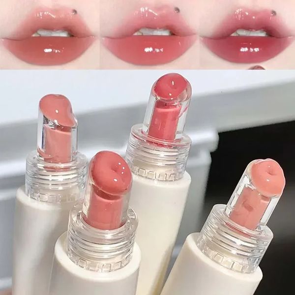 Lucidalabbra idroscopico a 4 colori idratante lucidalabbra nudo gelatina tubo trasparente rossetto liquido cosmetici durevoli 240313