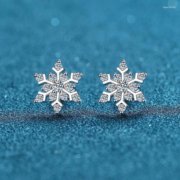 Brincos de luxo platina pt950 teste aprovado 0.72ct moissanite diamante feminino floco de neve ródio brilhante joias finas presente
