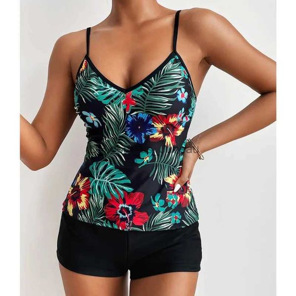 Mulheres Swimwear Sexy Grandes Maiôs Plus Size Tankini Define Feminino Swimwear Beach Wear Duas Peças Maiô Esportes Piscina Mulheres Terno de Natação T240328