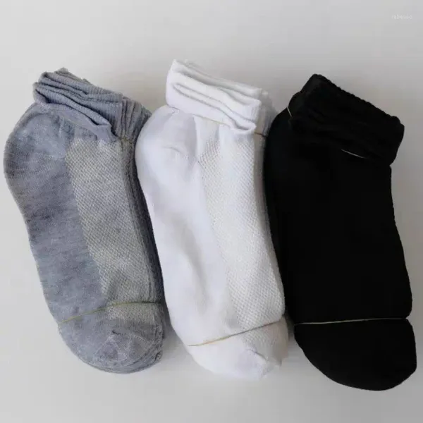 Мужские носки с низким вырезом, однотонные, черные, белые, серые, дышащие, хлопковые, спортивные, весенне-летние, повседневные, удобные мужские короткие носки