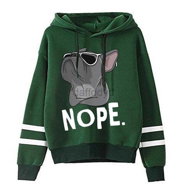 Hoodies das mulheres moletons mulher jovem roupas mulheres impressão legal cão nope manga longa harajuku moda hoodie solto pulôver 24328