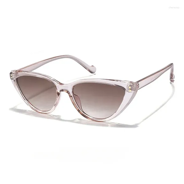Солнцезащитные очки, роскошные дизайнерские уличные солнцезащитные очки UV400 для женщин, 2024, модные солнцезащитные очки для взрослых, карамельный кошачий глаз, винтажные
