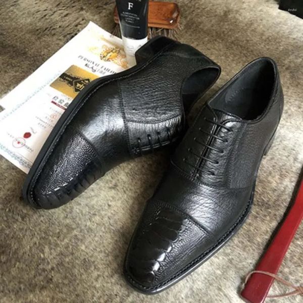 Sapatos de couro premium masculinos, vestido de vestido eyugaoduannanxie