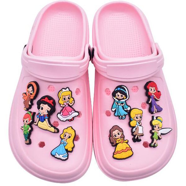 22 Styles Güzel Prenses Ayakkabı Takılar Karikatür Anime Ayakkabı Çiçekleri Shoecharms Buckle Party Dekorasyon Hediyesi
