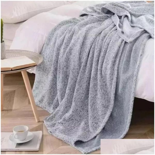 Cobertores Sublimação Polyster Cobertor 50x60inch Em Branco Cinza Jersey Camisola Fleece DIY Impressão Sofá Cama Tapete Fy5623 0817 Drop Delivery H Dhrl5