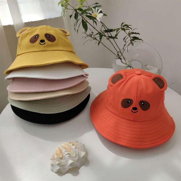 Versione coreana dolce simpatico orso short corto genitore brimma-figlio studentesche ciotola boccia primavera ed estate cappello di protezione, versatile cappello da ombreggiatura