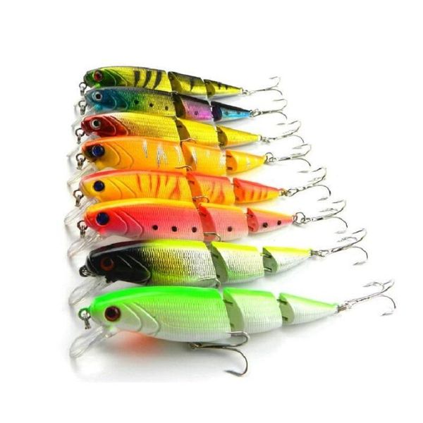 Yemler Cazibe Toptan 8pcs/Lot Eklemli Kesitler Balıkçılık Cazibesi Hayata Büküş Sert Yem Yapay Lures10.5cm 14G Damla Teslimat Sporları Açık Dhkrz