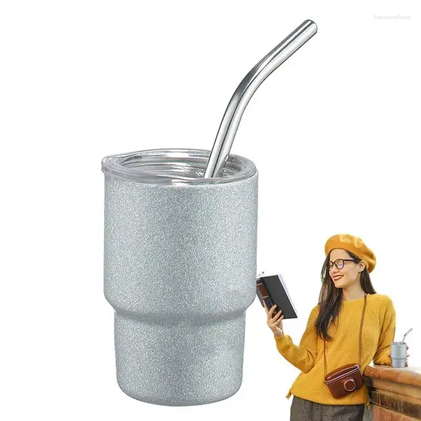 Bicchieri Bicchiere da caffè Bicchiere da caffè in acciaio inossidabile da 3 Oz Tazza da viaggio Isolamento a doppia parete Contenitore per bevande da esterno per campeggio in viaggio