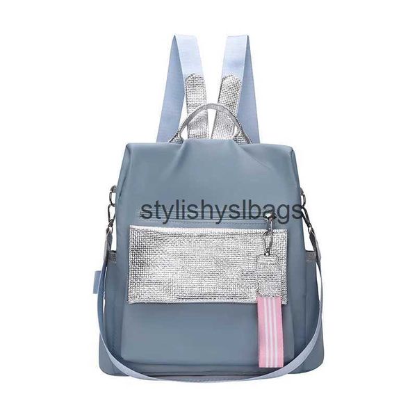 Mochila estilo sacos de ombro novo casual oxford mochila mulheres preto impermeável escola de náilon para adolescentes de alta qualidade moda viagem tote packbag h240328