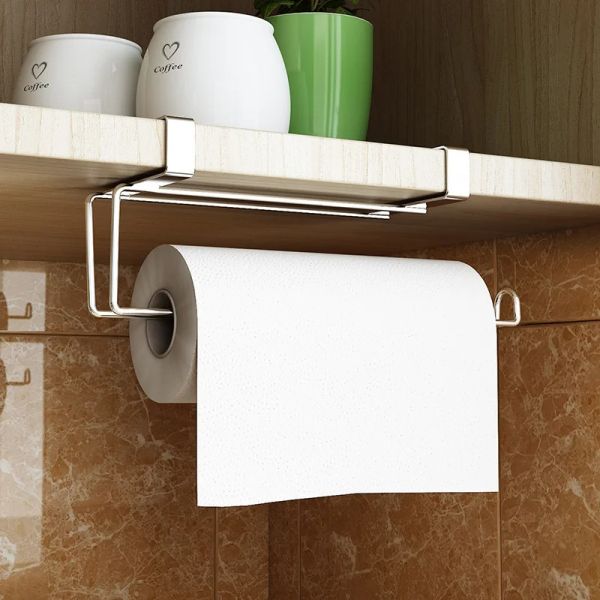 Raflar Kağıt Rulo Havlu Tutucu Paslanmaz Çelik Raflar Çekmece Dolap Kapısı Geri Asma Kanca Tutucu Mutfak Banyo Gadget