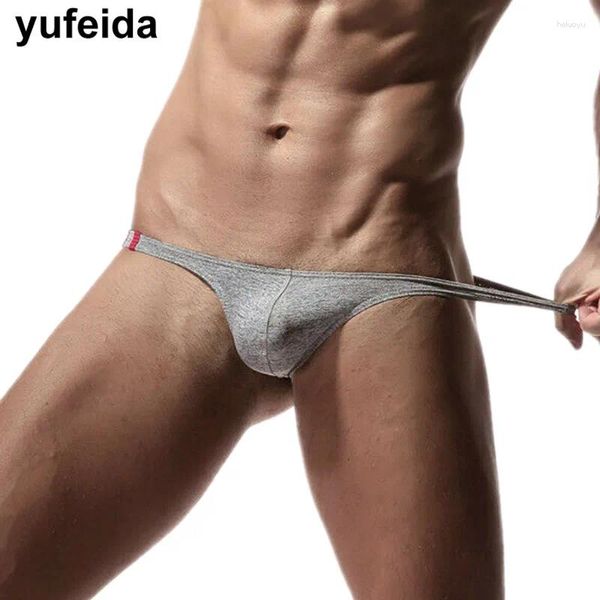 Underpants Yufeida Sexy Mens Briefs Bulge Bolsa Respirável Homens Underwear Macio G-Strings T-Back Thongs Calcinhas Bikini