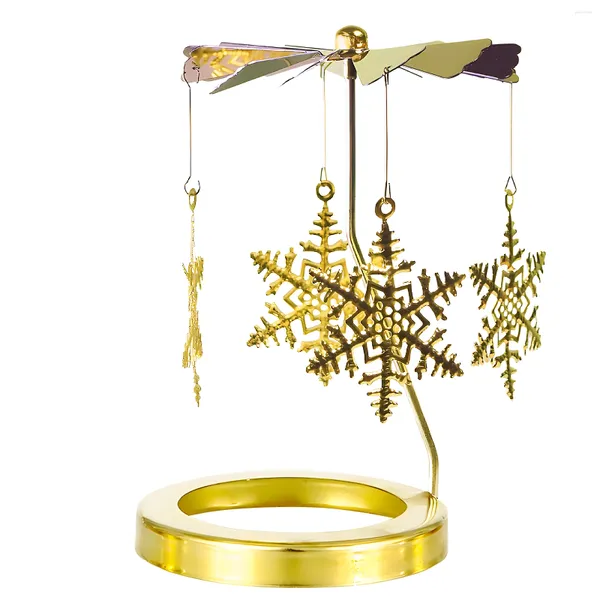 Castiçais titular árvore de natal flor festa de aniversário dourado chá luz mesa de casamento peças centrais castiçal decoração para casa rotativa
