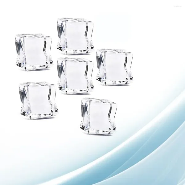 Vasi da 100 pezzi da 20 mm cube a forma quadra di vetro cubi di ghiaccio falsi artificiali arti pografia cristallina cucina