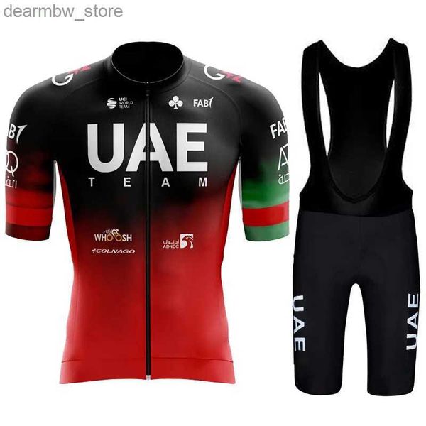 Jaquetas de ciclismo masculinas calções de ciclismo masculino ciclismo conjunto esportivo dos Emirados Árabes Unidos camisa de ciclismo primavera / verão equipe profissional 2024 jaqueta Mtb conjunto de roupas 24328