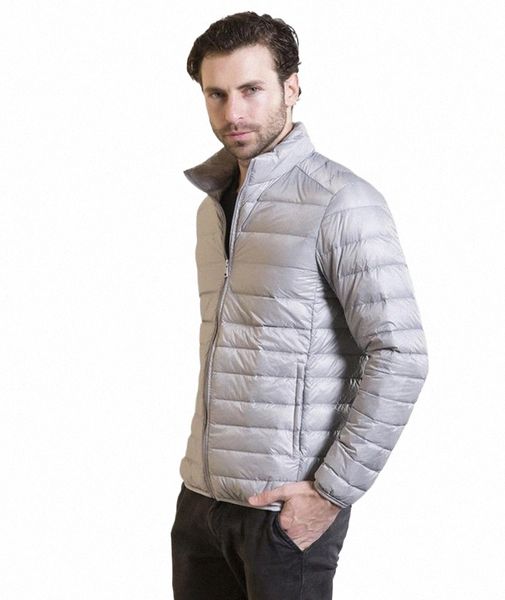 2024 casual STYLE ULTRA LEGGERO PIUMINO CORTO da uomo ripiegabile leggero Lg-manica Full-Zip Puffer Jacket S-6XL l0Vd #