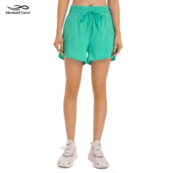 Lu Pantaloncini da donna Pantaloncini da uomo Pantaloncini da allenamento da tennis con curva a sirena Pantaloncini da yoga da donna con coulisse Tessuto fresco e traspirante sportivo Pantaloni caldi da corsa