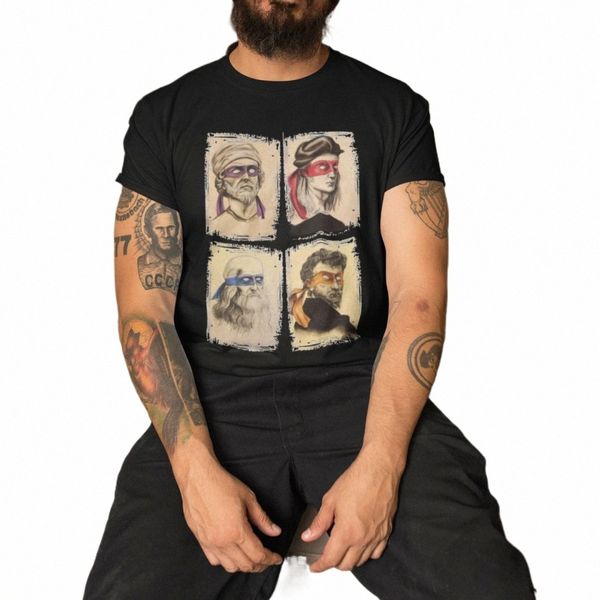 Wissenschaft Turtles T-Shirt Männer Mutant Ninja Kurzarm Humor T-shirt Rundhals 100% Cott Lustige Tops Gedruckt Grafik T-shirt s7v0 #
