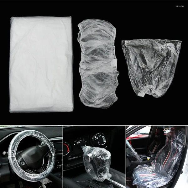 Coprivolanti 3 pezzi/set Coprisedile universale per protezione interna per auto Leva del sedile per plastica trasparente usa e getta