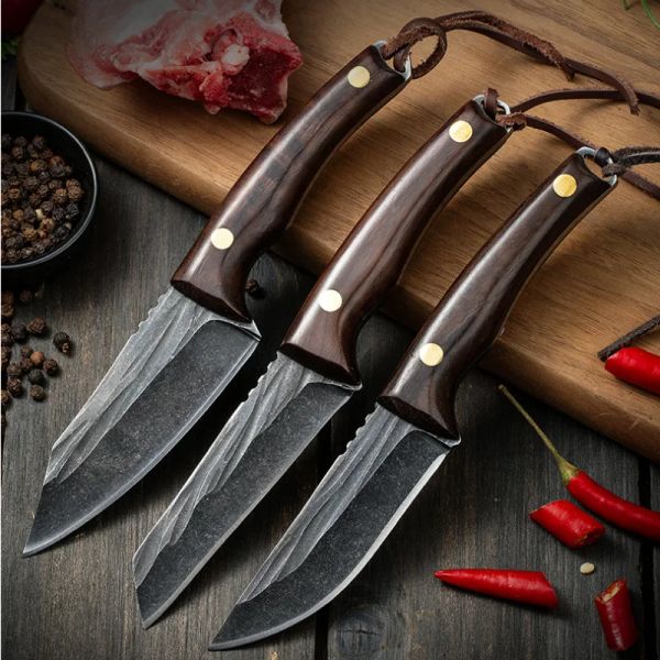Álbuns de aço inoxidável faca de desossa de cozinha artesanal forjada faca de chef faca de pesca cutelo de carne faca de açougueiro facas de caça ao ar livre