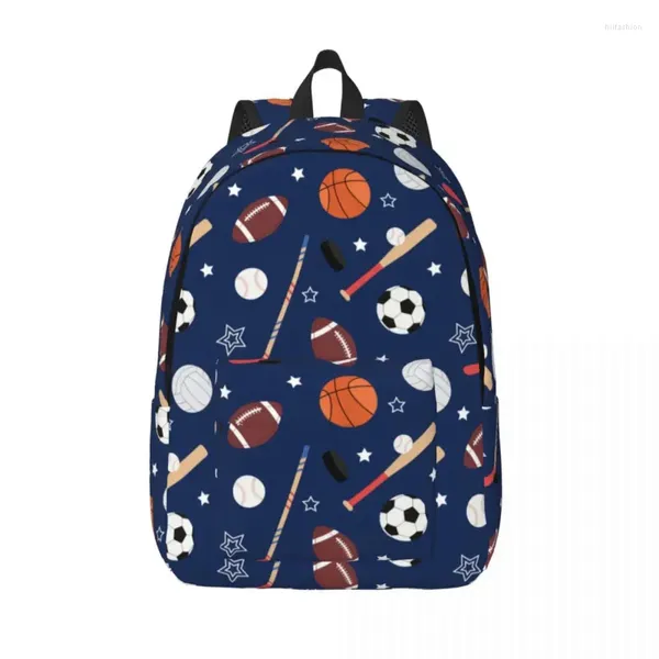 Sacos de armazenamento bolas para futebol e futebol americano mochila pré-escolar escola primária estudante livro menino menina crianças daypack durável