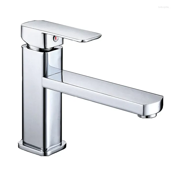 Rubinetti per lavandino del bagno Rubinetto cromato Miscelatore per lavabo Rubinetti in rame e acqua fredda Rubinetto con filtro per bagno monocomando Ugello esteso