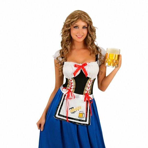 Blau Sexy Frauen Oktoberfest Dr Damen Frau Bayerische Deutsche Wench Waitr Serving Maid Kostüm Bier Mädchen Ausgefallene Kleidung P5Xh #