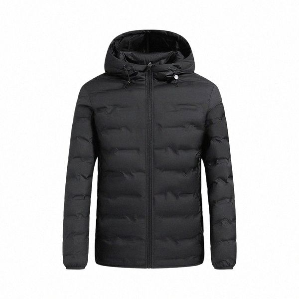Piumino da uomo caldo giacca con cappuccio spessa cappotto invernale da uomo leggero casual traspirante cappotto sottile piumino di alta qualità maschile Q21R #