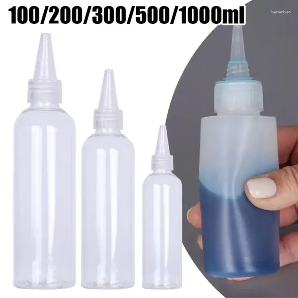 Garrafas de armazenamento 100/200/250/1000ml plástico pet suco líquido capacidade conta-gotas torção tampa superior tatuagem pigmento tinta recipientes