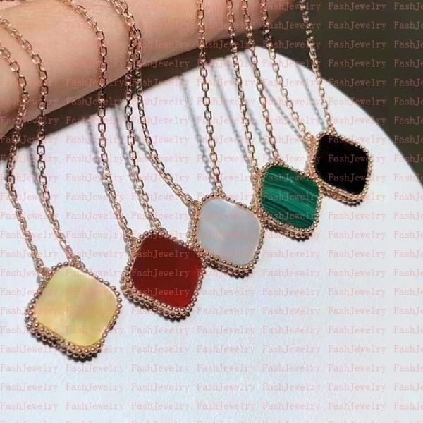 Дизайнерские ожерелья с подвесками для женщин Элегантный медальон с 4 четырьмя листами клевера Ожерелье Высококачественные колье-цепочки Дизайнерские украшения 18K 1907