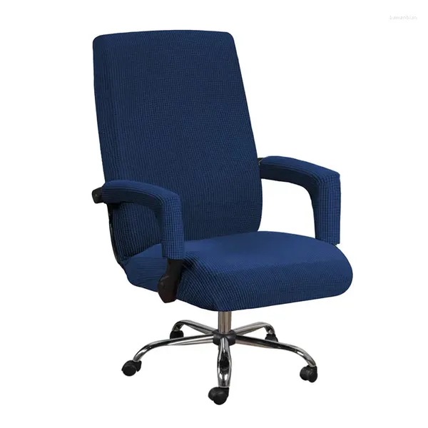 Cadeira cobre simples cor sólida computador split cadeira capa elástica almofada traseira casa escritório giratória funda silla