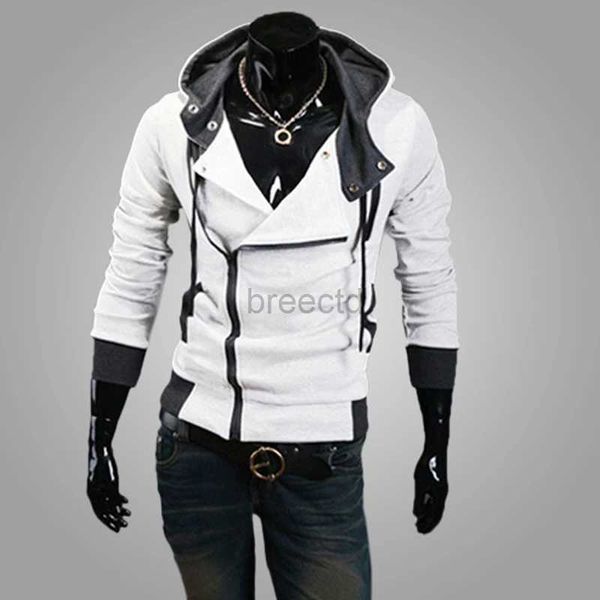 Felpe con cappuccio da uomo Felpe casual da uomo Felpa con cappuccio 2023 Slim maschile con cerniera Streetwear Cardigan con cappuccio Capispalla nero Abbigliamento sportivo da uomo Giacca con cappuccio 24328