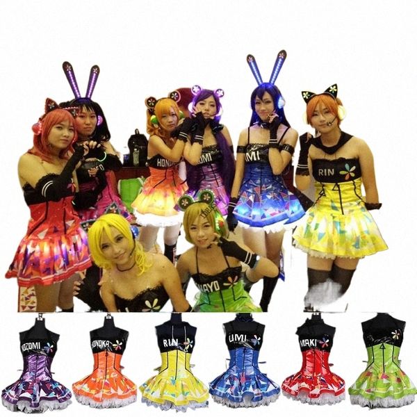 lovelive Maki Nishikino Minami Kotori Led Fairy Idolized Maid Uniform Awaken Love Live Cyber ​​Halen Cosplay Costume para mulheres H2lw #