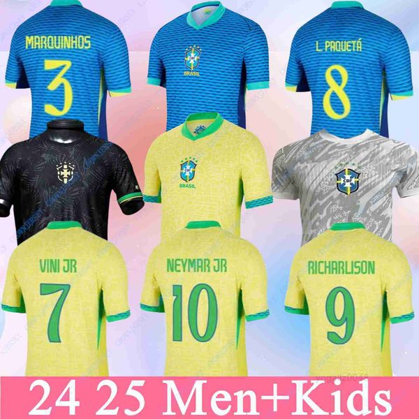 22 2023 2024 Brezilya Futbol Formaları L.Paqueta Neymar Vini Jr. 23 P.coutinho Richarlison Futbol Gömlek G.Jesus T.Silva Bruno G. Pele Casemiro Erkek Kadın Çocuk Setleri Jersey