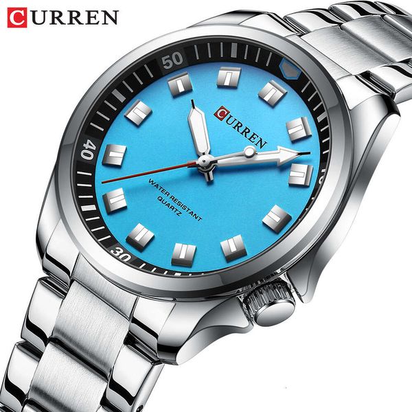 CURREN 8451 Quartzo À Prova D 'Água com Tilt Crown Masculino Business Steel Banda Relógio Moda