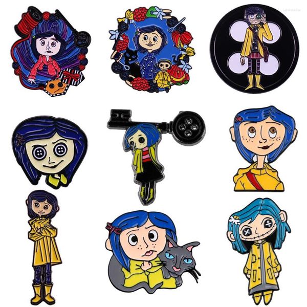 Broches HQ626 Emblemas de Halloween Filme de Terror Esmalte Alfinetes de lapela para mochilas Mulheres Moda Jóias Presentes Crianças