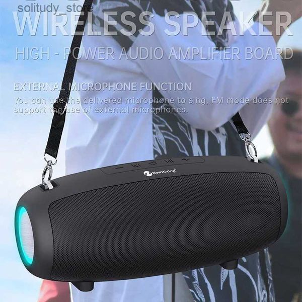 Altoparlanti portatili Altoparlante Bluetooth ad alta potenza colonna portatile TWS altoparlante stereo wireless per bassi karaoke sistema domestico carillon Altoparlante radio FM Q240328